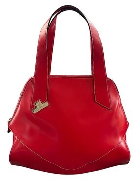Cromia Red Genuine Leather Made in Italy Shoulder Bag